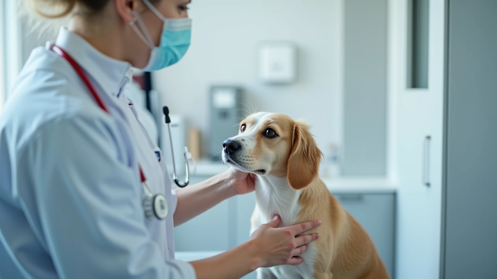 Veterinário examinando cão